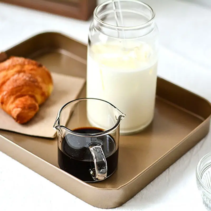 

120ML Double Mouth Milk Jugs Small Glass Milk Cup Espresso Mug High Temperature Resistant Glass Milk Sharing Cup Coffee Mugs