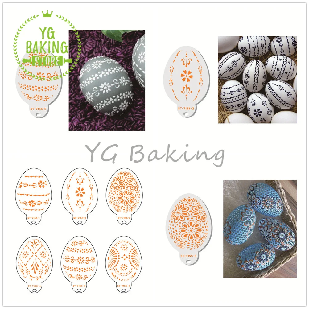 

Dorica 6 шт./компл. цветок пасхальные яйца пластиковые трафареты для печенья торта фотошаблон кухонные аксессуары Форма для выпечки торта