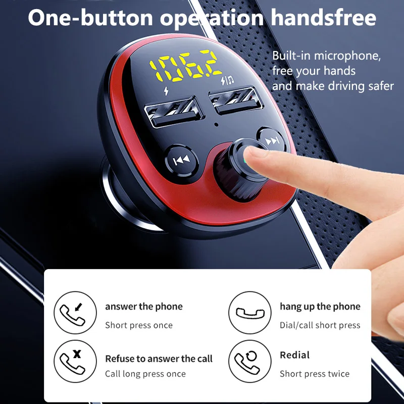 Автомобильный комплект JaJaBor с Bluetooth громкой связи fm передатчик 5 0 двойной USB