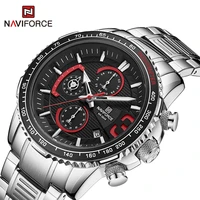 naviforce mens watches luxury brand business casual wrist watch quartz chronograph sport waterproof stainless steel clock male