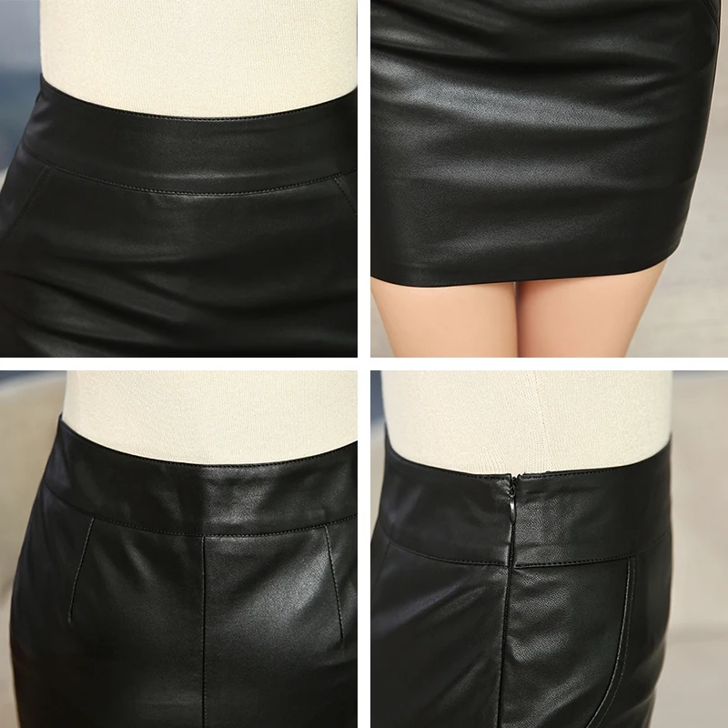 

Skirt Womens Sexy Leather Solid High Waist Slim Pencil Bodycon Mini Skirt Office Lady Skirts