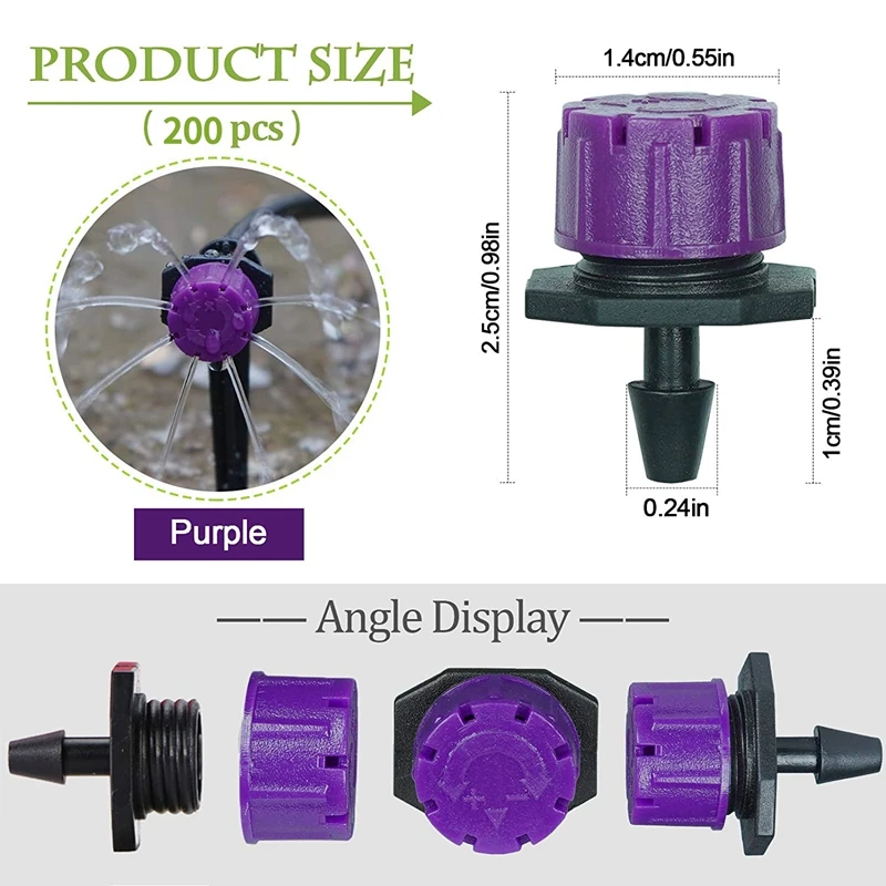 200 шт. регулируемая система капельного орошения Micro-Type разбрызгиватели для полива