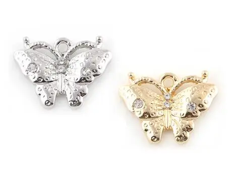 

20PCS/lot 24x18mm (Gold,Silver Color) Butterfly Pendant Hang Charms DIY Accessory Fit For Magnetic Floating Locket