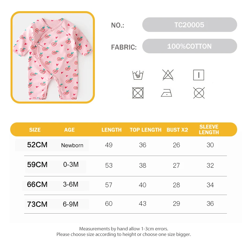 

TINY CROWN Newborn Jumpers Long Sleeves 100%Cotton Graphic Girl Boy Pink Rompers 2021 Sping Autumn Baby Clothes