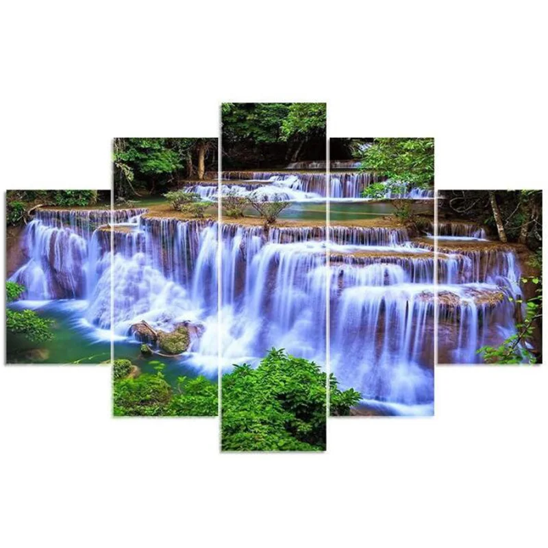 

5D мозаика, алмазная вышивка, Большой водопад, полный квадрат, круглая Алмазная картина Стразы