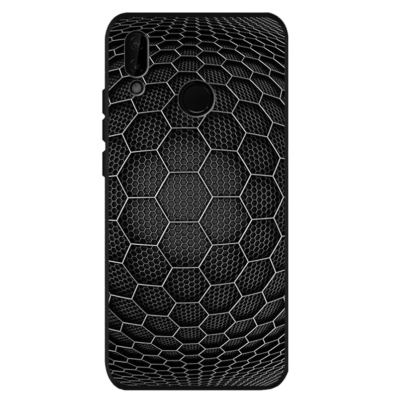Простой Черный силиконовый чехол из углеродного волокна для телефона huawei P40 P30 P20