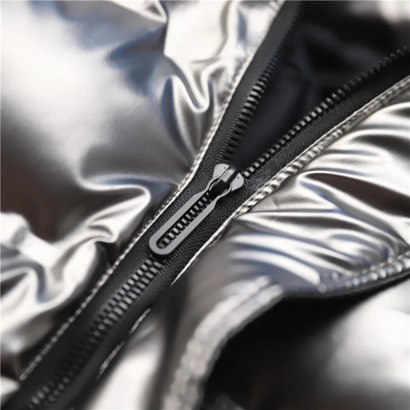 2020 теплая Толстая Серебристая черная блестящая пузырьковая куртка зимнее пальто