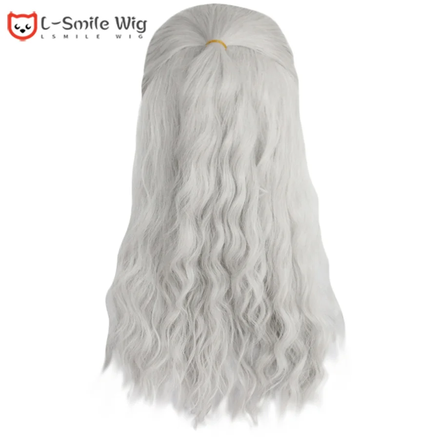 Geralt of Rivia Cosplay Wig White Slivery Straight Synthetic Hair Wigs for Men Party Novel Game Costume Halloween + Wig Cap images - 6