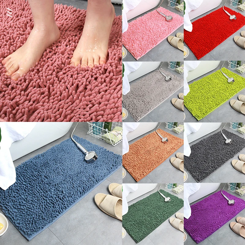 

Thicken Chenille Bath Mat Bedroom Kitchen Rug Carpet For Living Room Floor Anti-slip Door Absorbent Pad Mat New Cheap Large Size