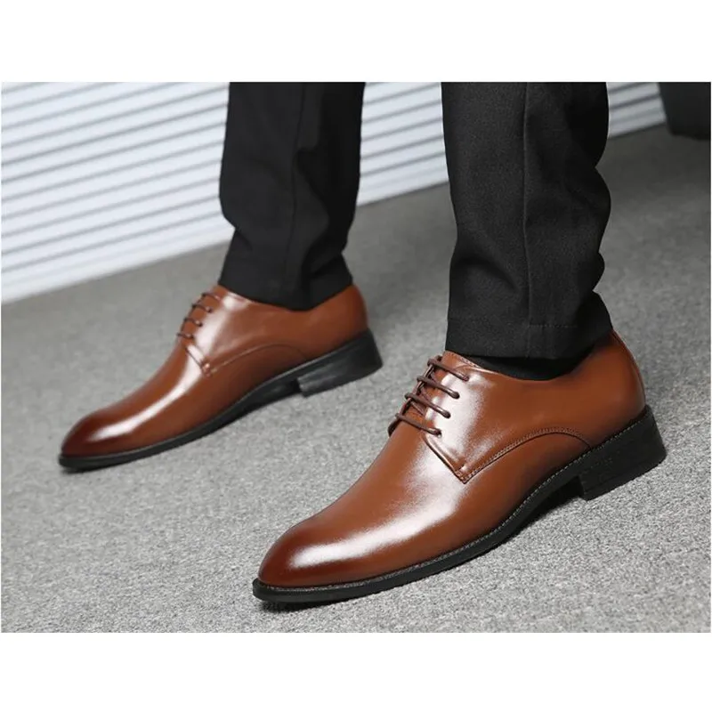 Роскошные мужские оксфорды в деловом стиле повседневная обувь из искусственной
