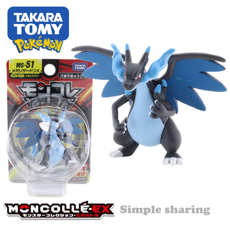 Takara Tomy Покемон Аниме Пикачу монклель MS-51 Mega Charizard X -EX фигурка Монстр Коллекция