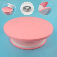 pp plastic rotating plate for cake built in bearing revolving spinning round cake stand cupcake rotary table turntable tools