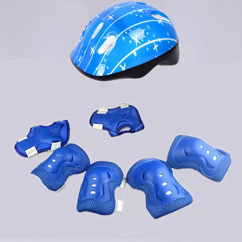 7 Pcs Knee Brace Skating Protective Gear Set Wrist Guard Elbow Pad Bicycle Skateboard Ice Roller Protector Kid|Налокотники и