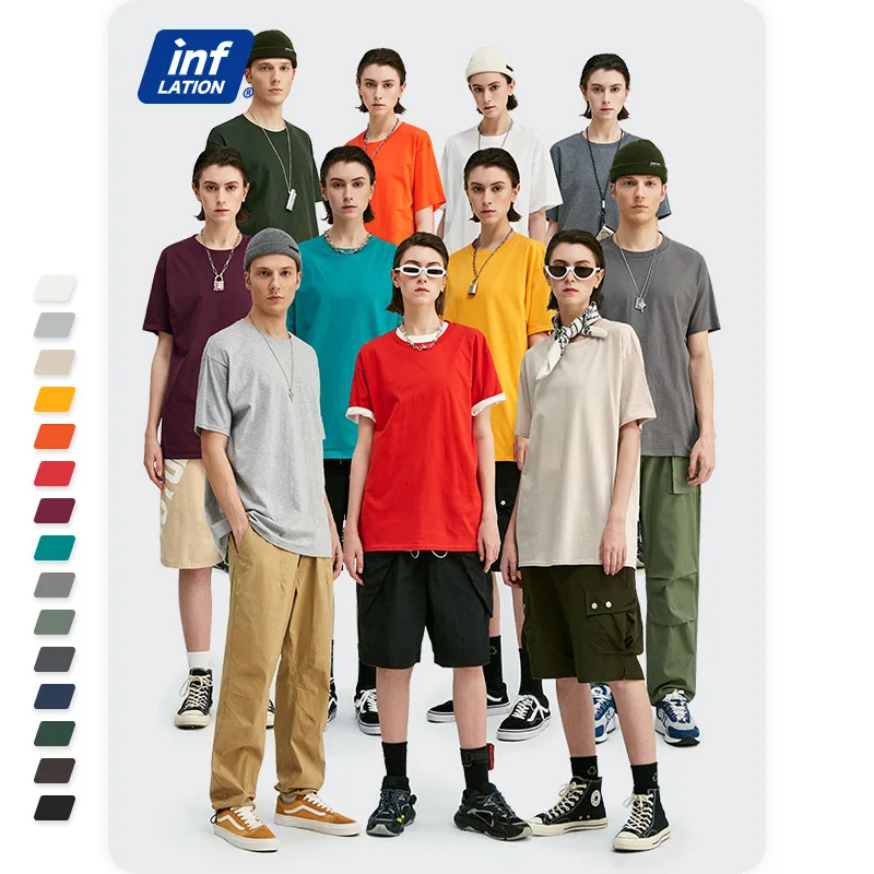 INFLATION 2016 Лето мужская одежда свитшот American Apparel белая футболка мужчины Майка