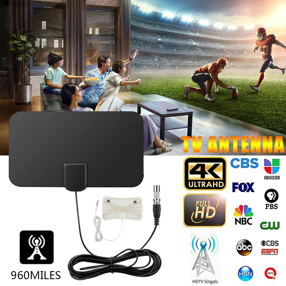25dBi 4K 1080P комнатная HD цифровая ТВ антенна DVB-T VHF UHF ATSC сигнальный приемник 50 миль