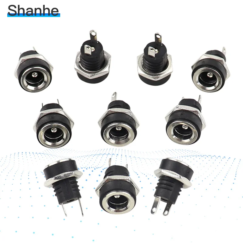 10 шт. Панельное крепление DC Socket Charger Power Jack Plug 2 pin 1*5 5 мм гнездовой разъем мама|female dc