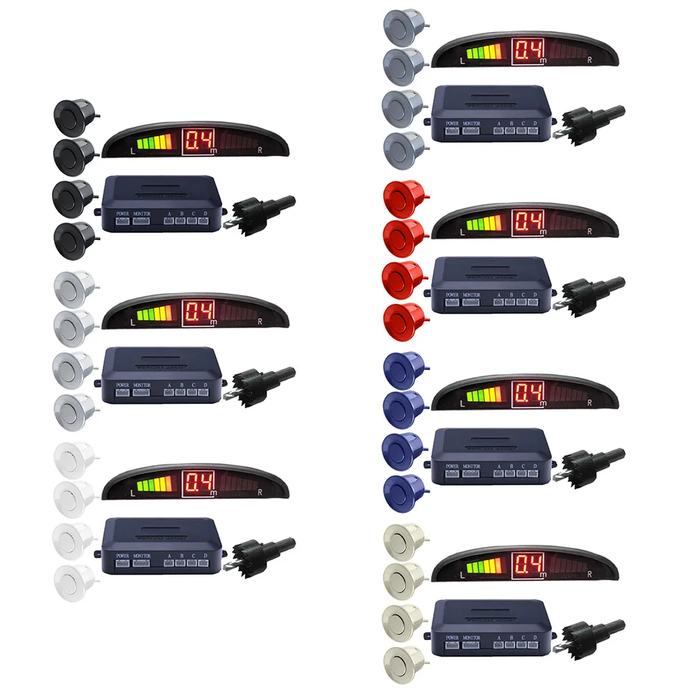 

12V Car Auto Parktronic LED Parking Sensor with 4 Sensors Reverse Backup Car Parking Radar Monitor Detector System Display