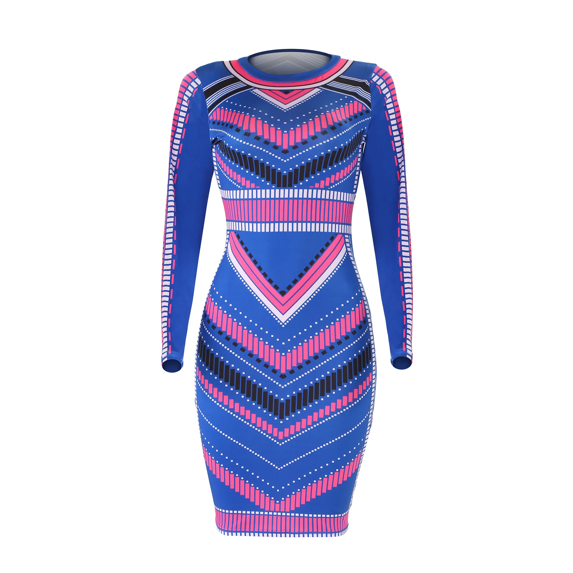 

2021 New Autumn Dresses Women Sheath Print Dress Robe Sexy Club Elegant Party Slim Midi Dress Long Sleeve Ladies Clothes Vestido