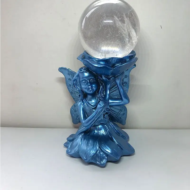 

Fantasy Flower Fairy Statue Display for Crystal Ball Base Holder Collectible Figurine Cute Home Decoration Resin Sculpture Gift