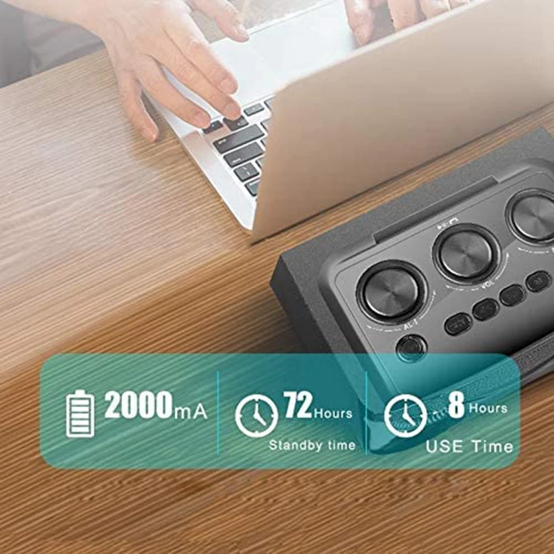 

Digital Alarm Clock with Dimmable, LED Clock Radio with Bluetooth Speaker, Dual Alarm Setting, TF Slot/Aux/USB