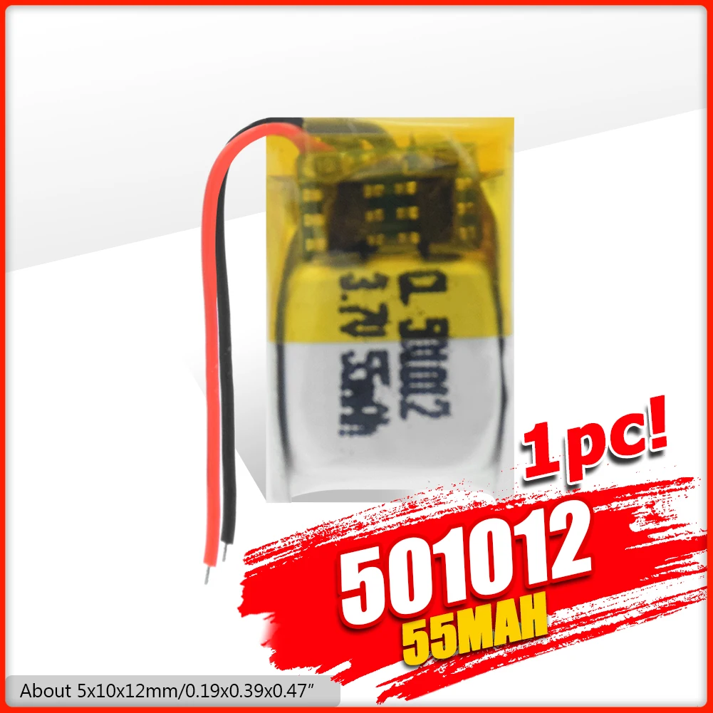 3 7 V Lipo Cell 501012 55mAh литиевая батарея для гарнитуры умный Браслет MP3 литий полимерный