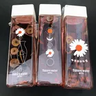 500ml прозрачные квадратные Пластик матовый водная напольная чашка холодного сока водные виды спорта чашка с Портативный молока веревка стакана воды бутылки