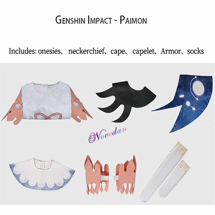 Genshin Impact Косплей паймон наряд вечернее платье униформа Аниме парик косплей