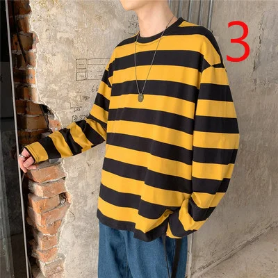 

2019 New Korean Trend Personality Fashion Men's Long Sleeve T Shirt