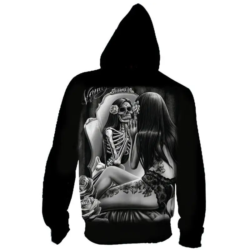 2020 толстовки с 3D-принтом черепа женские свитшоты Мужской Женский пуловер на