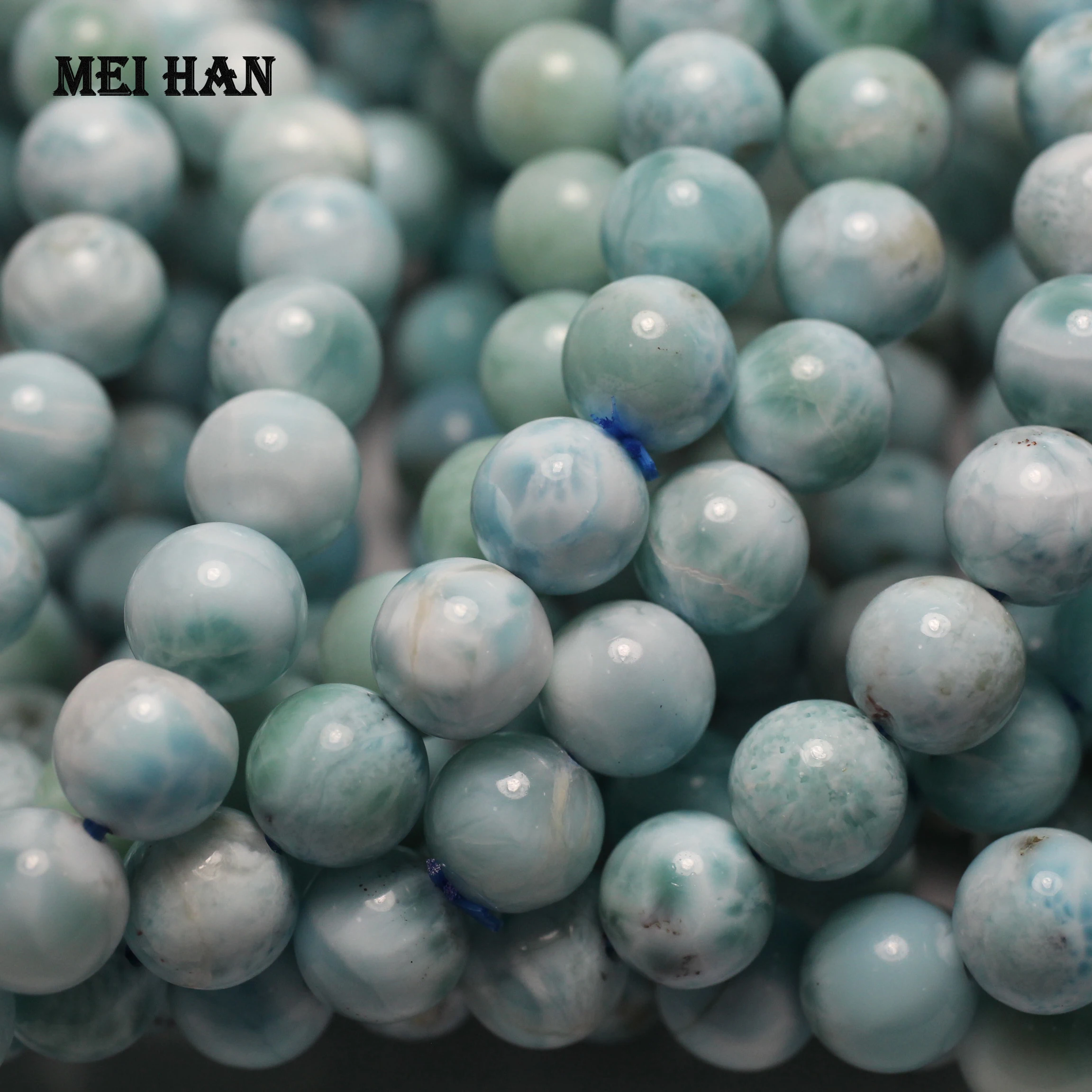 Meihan натуральный редкий Доминик larimar 8 мм (1 браслет/набор) Гладкие Круглые