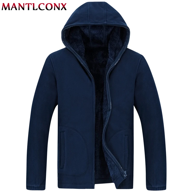 MANTLCONX Winter Hooded Jacket Men Fleece Hooded Jackets XL-7XL New Fashion Thick Warm Coats Male Warm Men Jacket Brand