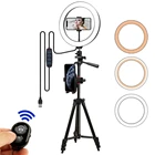Кольцевая Светодиодная лампа для селфи, комплект со штативом для съемки фото и видео, оборудование для Youtube Tik Tok Makeup