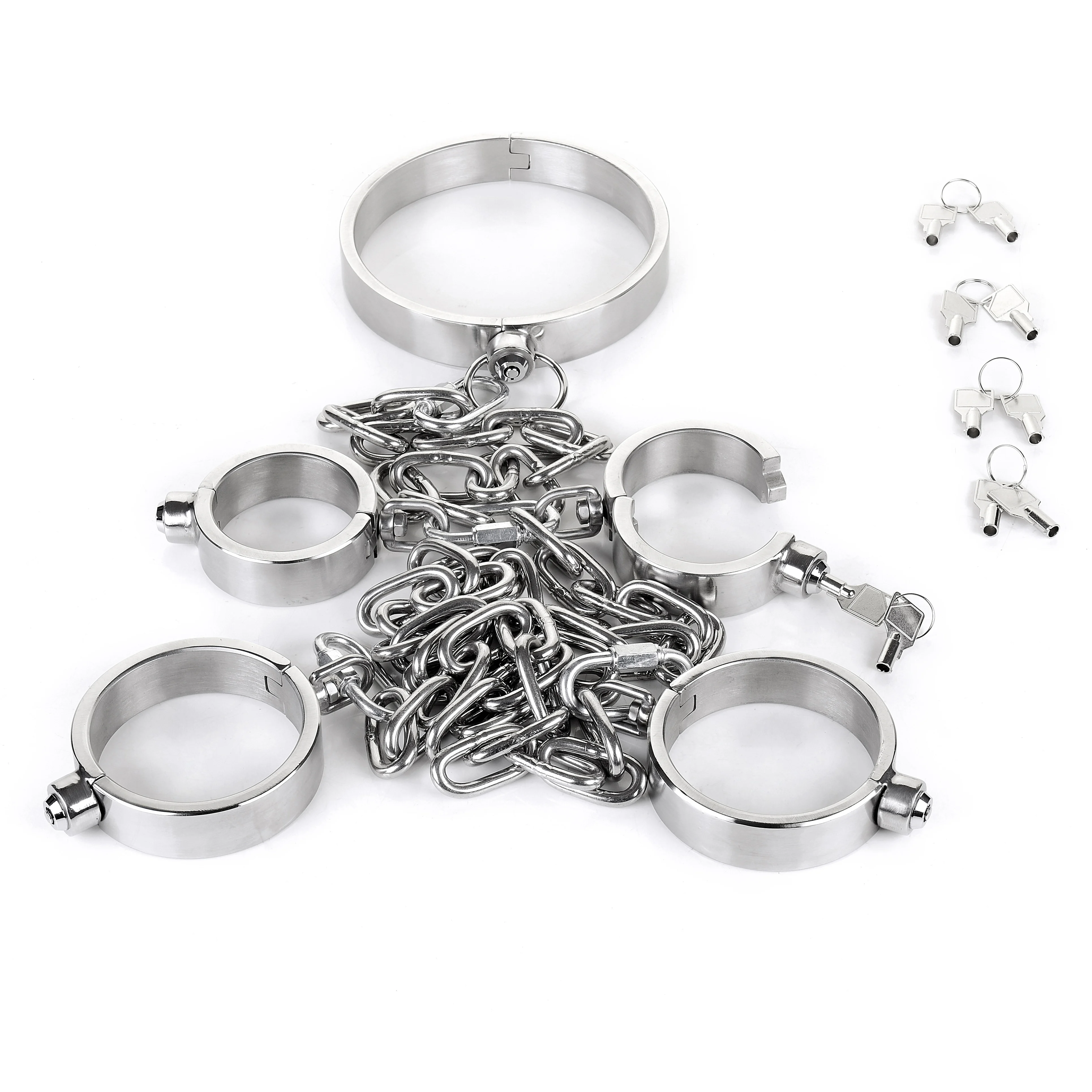 Ошейник для рук лодыжки манжеты из нержавеющей стали ножные оковы цепи наручники