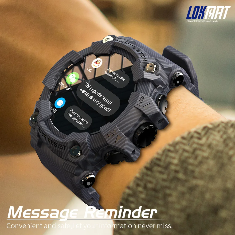 

LOKMAT ATTACK Sports Smart Watch Full Touch Screen Fitness Tracker Smartwatches Heart Rate Monitor Blood Pressure Android ios