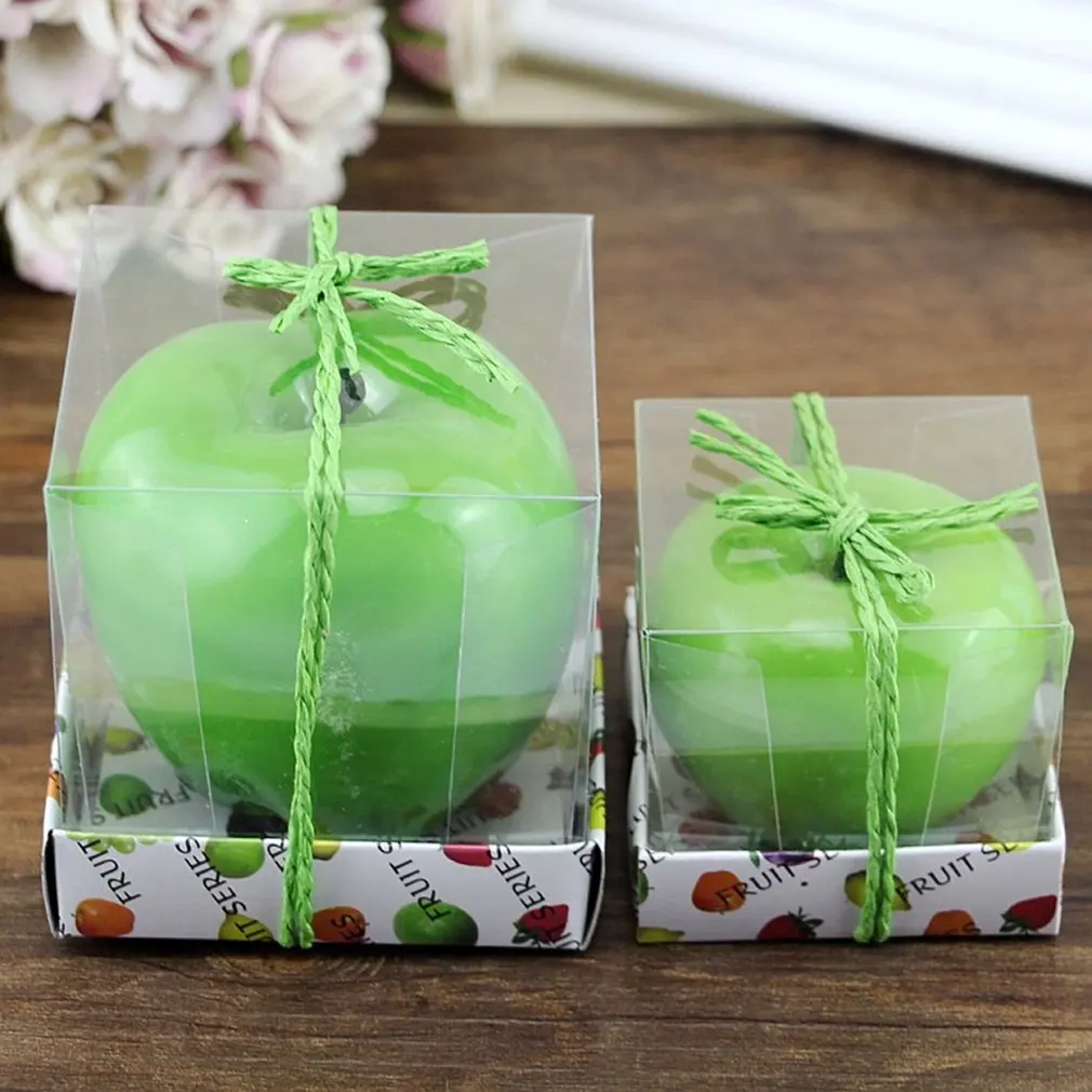 В форме зеленого яблока фруктовая ароматическая свеча украшение дома