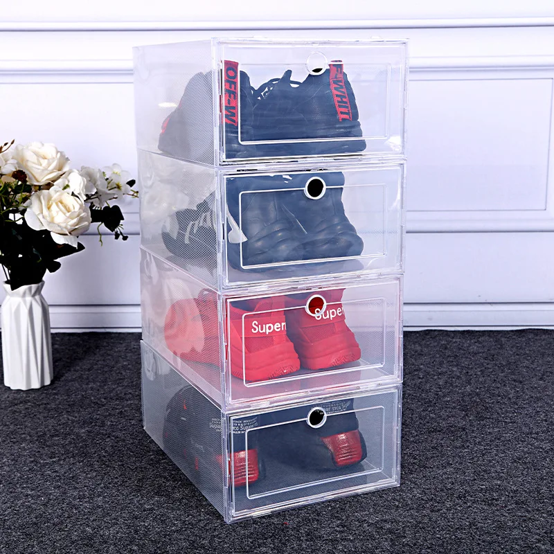 

New Transparent Plastic Shoe Box Shoe Storage Fantastic Shoes Storage Box Shoe Box Flip Super Transparent Shoe Box