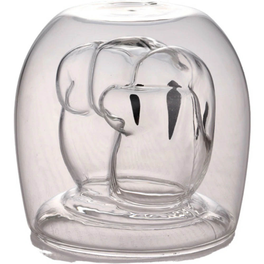 Оригинальная мультяшная стеклянная прозрачная кофейная кружка с двойными