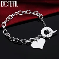 doteffil 925 sterling silver to love heart bracelet for women wedding engagement party fashion jewelry