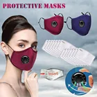 2 шт. + 12 шт. фильтров Mascarilla Mascarar сатиновая маска для лица Pm2.5 маска с активированным углем моющиеся и многоразовые маски Maska Mascarillas