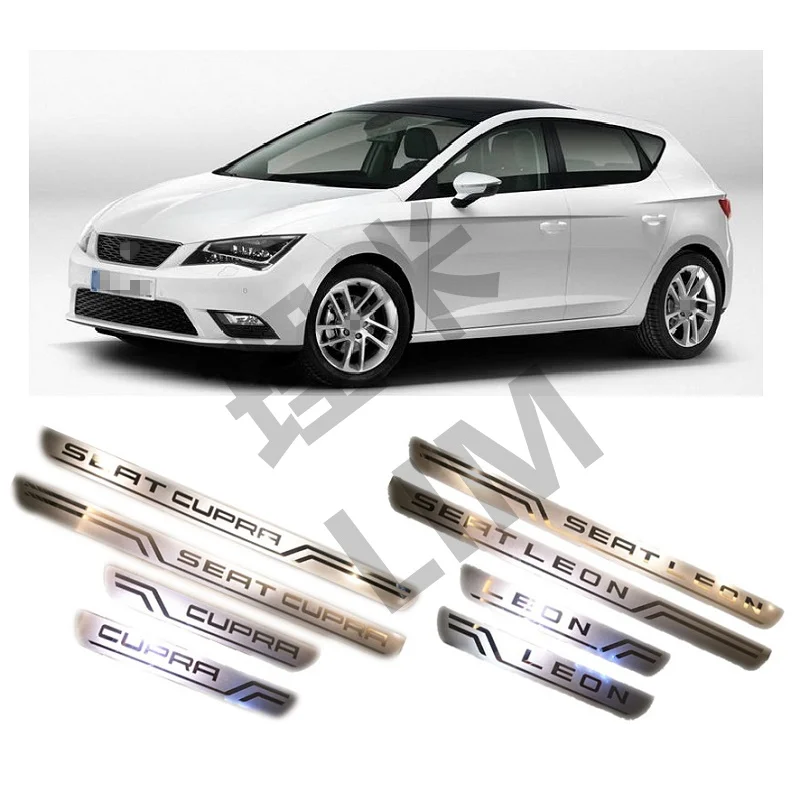 

Suitable for SEAT LEON CUPRA 2010 2011 2012 2013 2014 2015 2017 2018 2019 2020 Stainless Steel Scuff Plate Door Sill Cover Trim