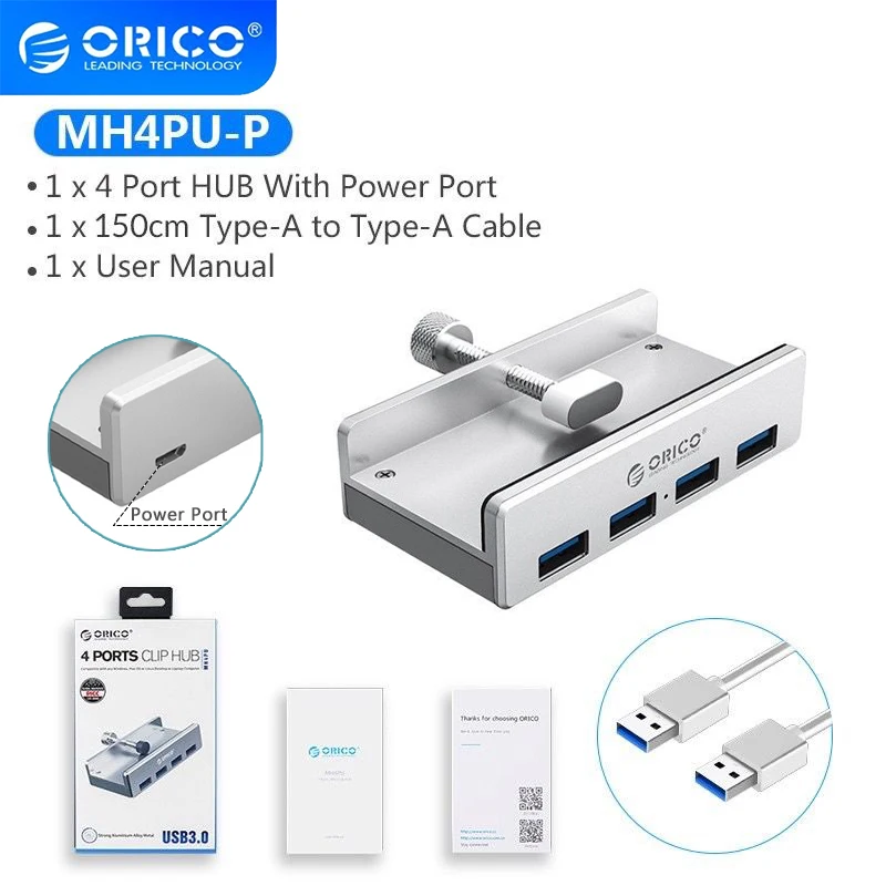 Концентратор ORICO MH4PU 4 USB 3 0 с блоком питания высокоскоростное расширение передача
