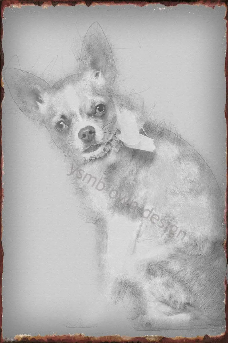 

Chihuahua 7 месяцев Wea Ретро винтажный металлический знак Жестяная Табличка оловянные таблички Настенный декор для художественного паба дома кл...