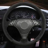 diy black suede leather%c2%a0car accessories steering wheel cover for bmw e36 1996 1997 2000 e46 1998 2000 z3 e367 1995 1996 1997