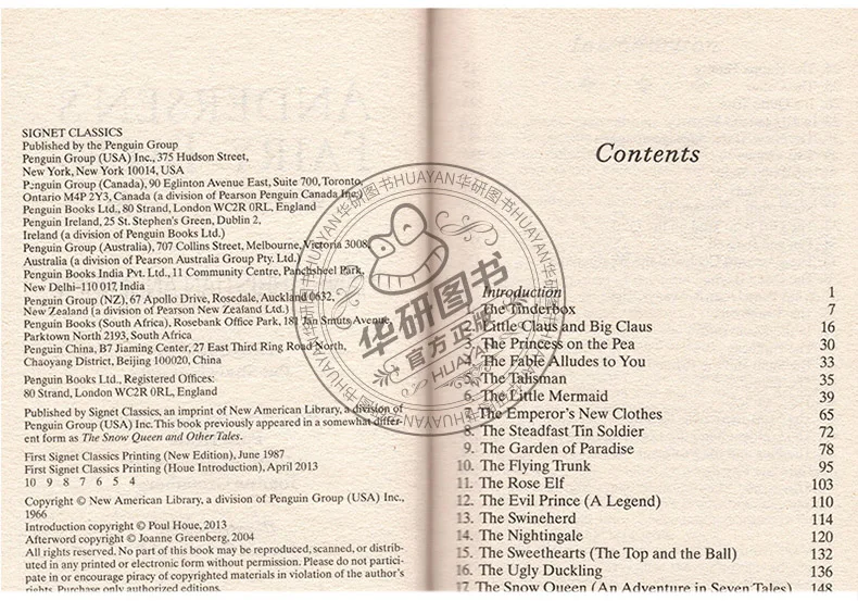 

Original Popular Books Andersen's Fairy Tales Books for Young Adults Novel