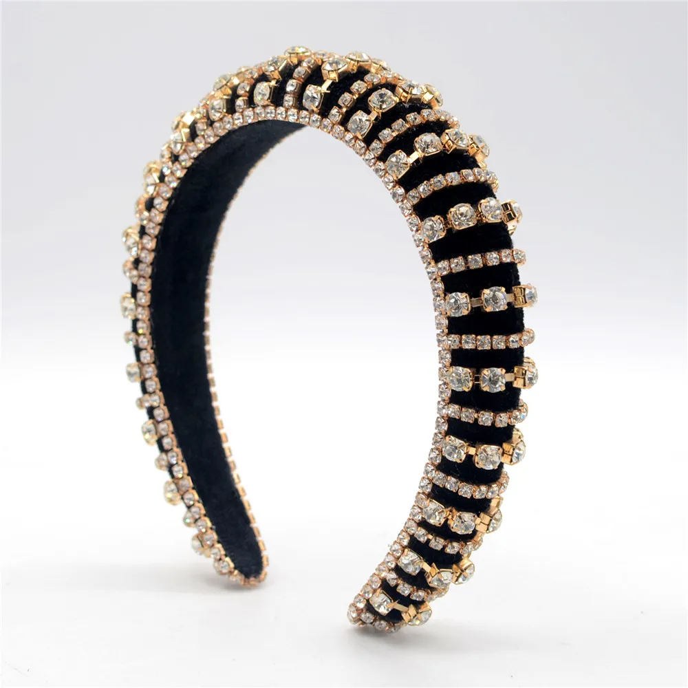 

Crystal Luxury Hair Accessories Hair Bands Sparkly Padded Rhinestones Headbands Hair Hoop Women Baroque Headband Party Wedding