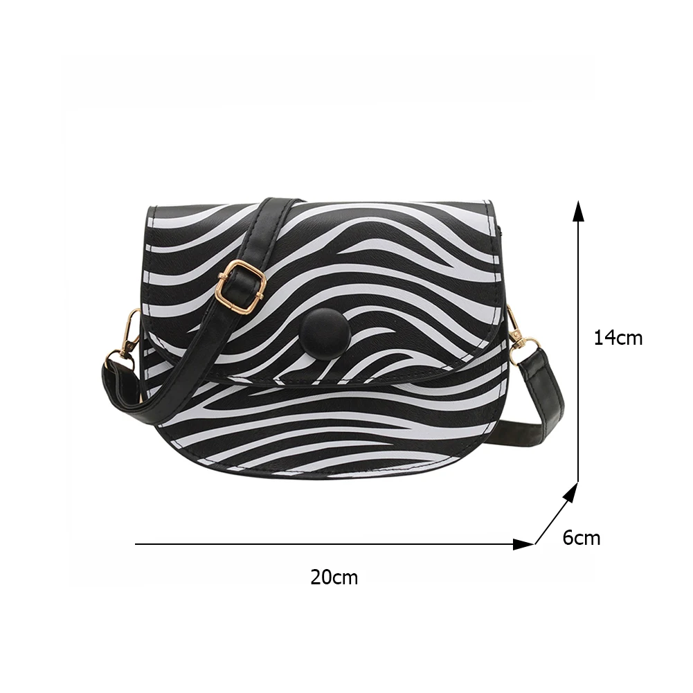 

Fashion Houndstooth Animal Pattern Shoulder Crossbody Bag PU Leather Messenger Bag Casual Ladies Flap Small Purse Saddle Bags