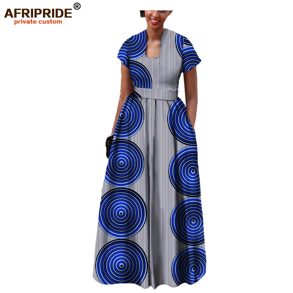 AFRIPRIDE/платье в африканском стиле для женщин; коллекция года; сезон осень; Короткие рукава с поясом; Длина до пола; вечерние платья в богемном стиле; A7225117 - Цвет: 331X