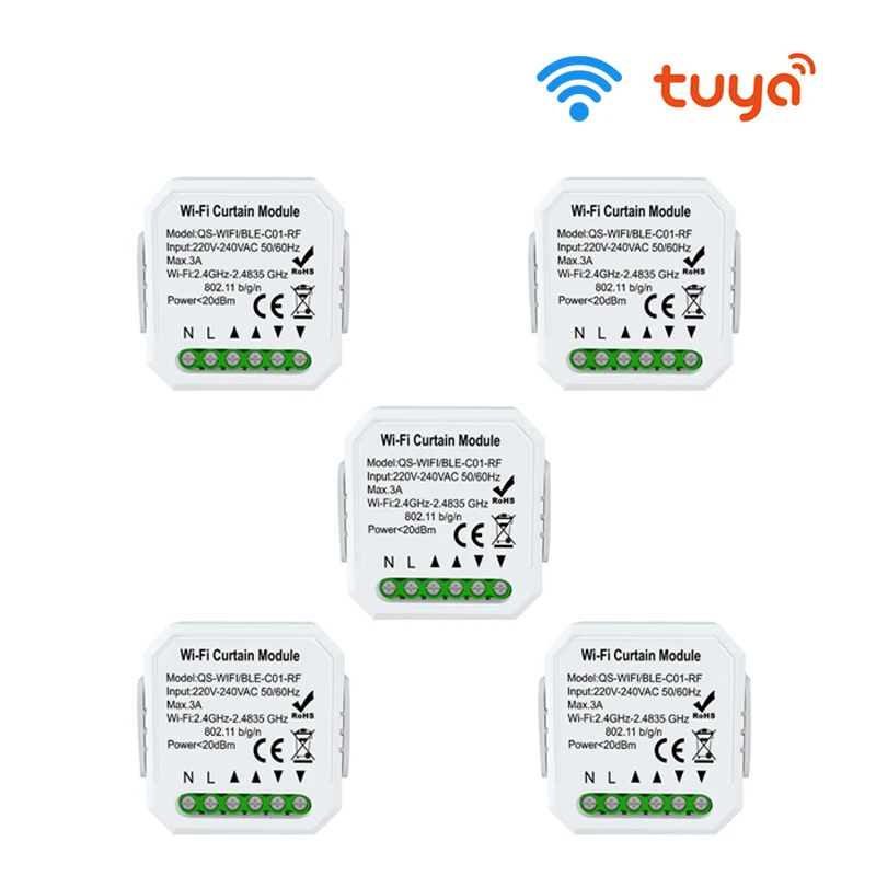 

WiFi Smart Curtain Blinds Module Switch Roller Shutter Motor Tuya Wireless Remote Control Work with Alexa Google Home Wholesale