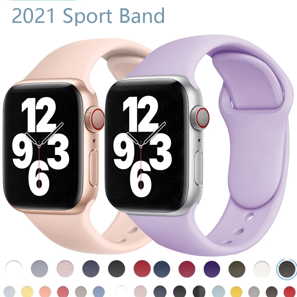 

Silicone Strap For Apple Watch band 40mm 44mm 38mm 42mm Rubber belt smartwatch wristband Sport bracelet iWatch serie 3 se 4 5 6