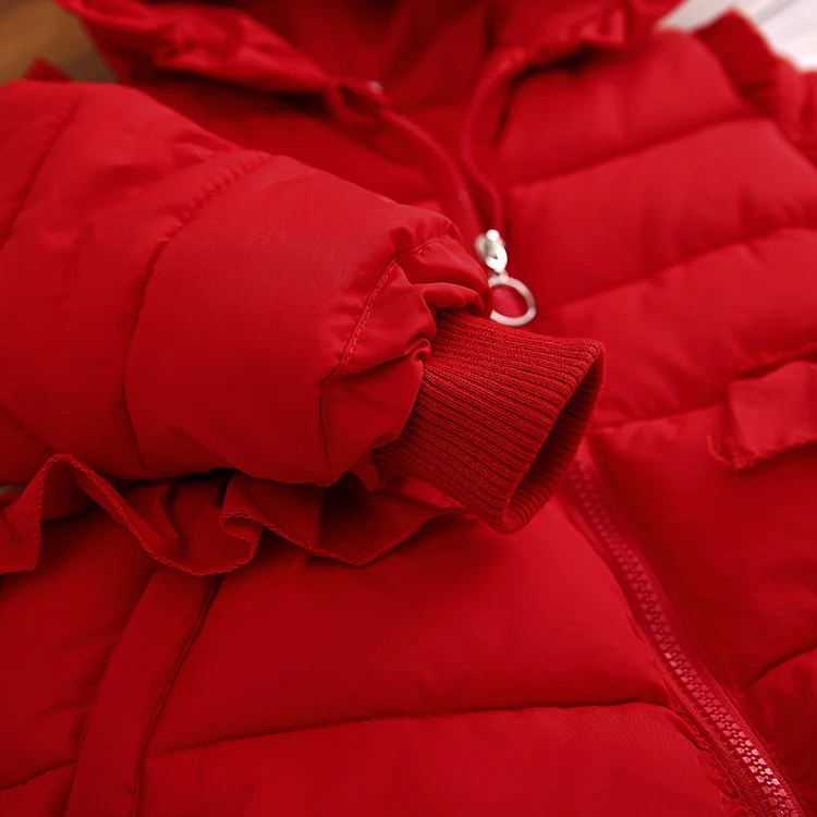 НОВЫЕ куртки для девочек модная однотонная одежда пальто маленьких зимняя